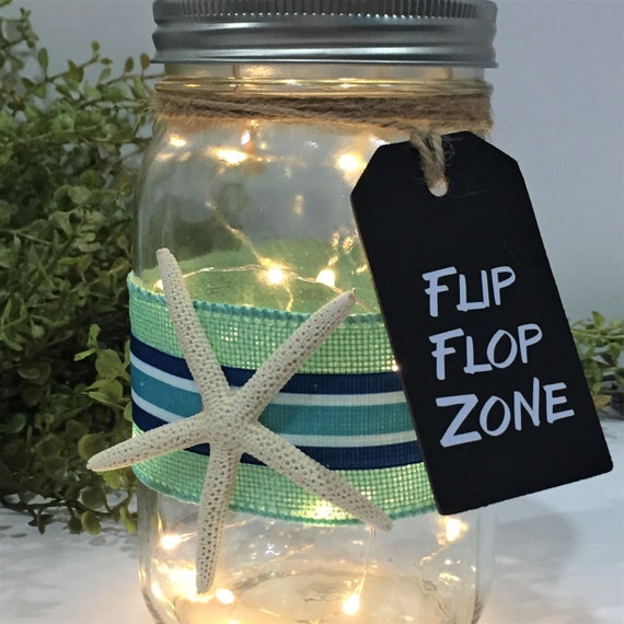 beach theme mason jar