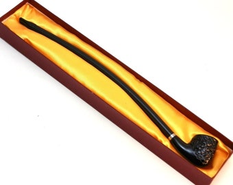 F.E.S.S. Genuine Signature Series 14&quot; Long Churchwarden Tobacco Pipe ~ Pick Your Style (FESS317KL) (Black Rustic)