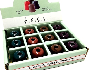 Earth-tone Ceramic Cigarette Snuffers 12ct Display Comes Assorted Colors