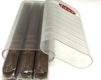 FESS Telescoping 3 Cigar Crush Proof Smell Proof Odor Resistant Airtight Travel Storage Box Container Case Made in USA