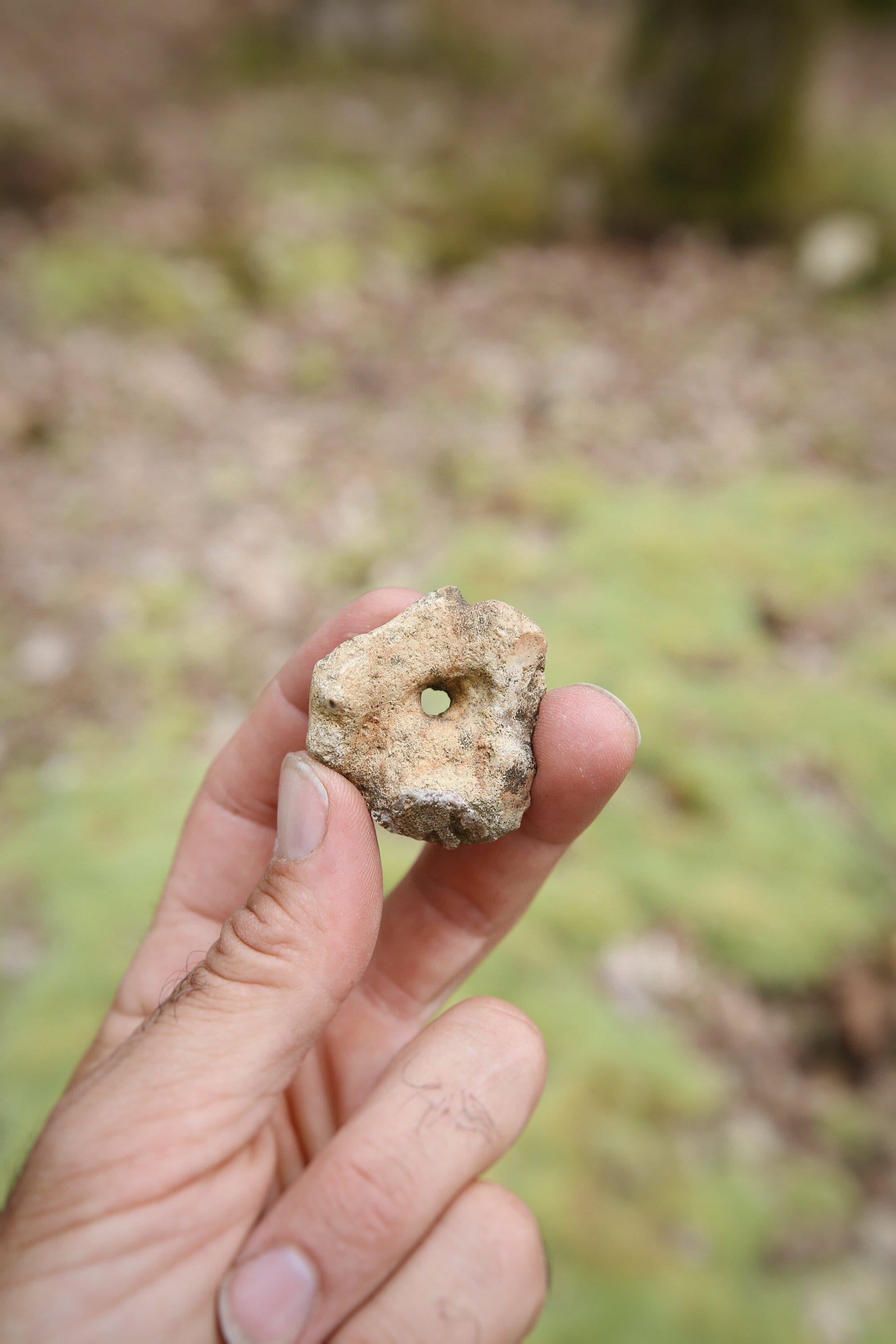 Pierre Trouée de Sorciere, Hagstone Pour Amulette Fée Paienne