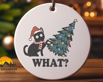 Grappige kat kerstboom keramische ornament huisdier eigenaar cadeau vakantie decoratie dier