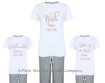 Bride PJ's, Bridal Pyjamas, wedding PJs, Wedding PJs, Bride to be, Just Married, Bride Pyjamas, Gift from Bride, Bridal Shower Gift