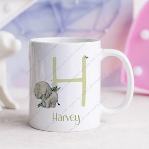 Personalised Mug, Elephant mug, Elephant Gift, Elephant Lover, My first Mug, Gift for him, Animal Lover, Gift for her, Mug for child,