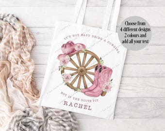 Personalised Tote Bag, Cowgirl Tote Bag, Country Girl Gift, Line Dancing Gift, Country Music Gift, Cowgirl Gift, Gift for her, Reusable Bag,