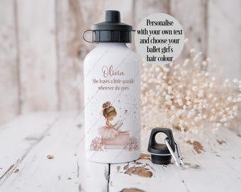 Botella de agua para el colegio, botella de agua de ballet, vuelta al cole, botella de agua para niña de ballet, botella de agua para niñas, bailarina, regalo para niña de ballet