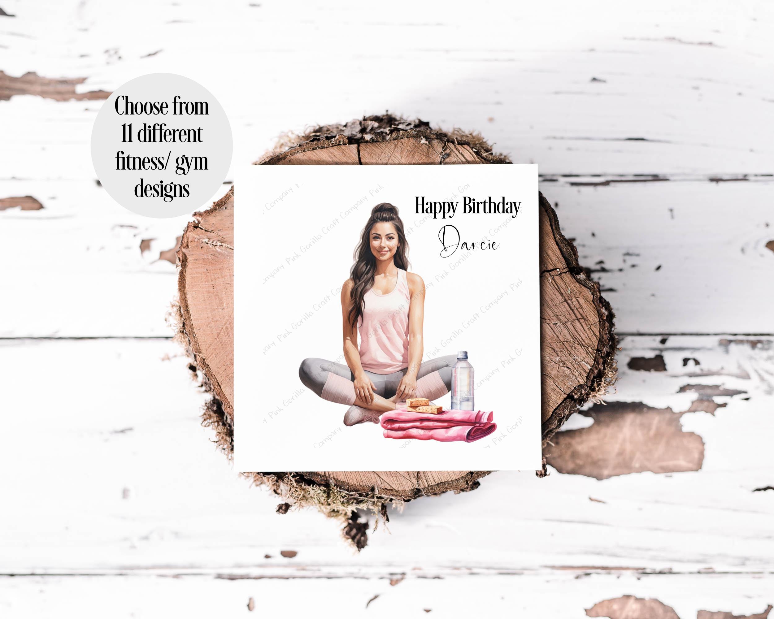 Gym Girl Birthday Card, Card for Her, Fitness Girl Card, Pilates ...