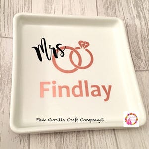 Personalised ring dish for him or her image 4