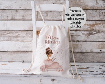 Bolsa de ballet, bolsa para zapatillas de ballet, bolsa con cordón personalizada, bolsa de educación física para niños, bolsa para niños, bolsa de gimnasio personalizada, bolsa para kit de educación física para niños, bolsa para guardería,