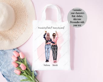 Personalised Tote Bag, Best Friends Gift, Gift for her, Sisters Gift, Besties Gift, Best Friend Gift, BFF Gift, Friendship Gift