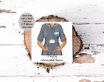 Nurse, NHS Card, Card for Nurse, Medical Card, Careworker Card, Midwife Card, Hospital Staff Card, Birthday Card Nurse, Health worker Card