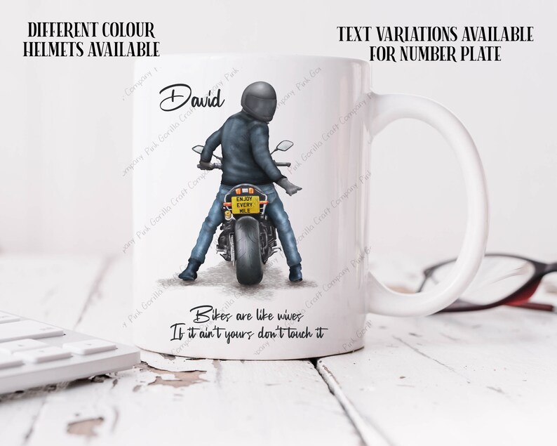 Personalised Mug, Motorbike mug, Motorbike, Motorbike Gift, Biker, Gift for him, Fathers Day gift, Gift for dad, Gift for biker, Biker gift image 6