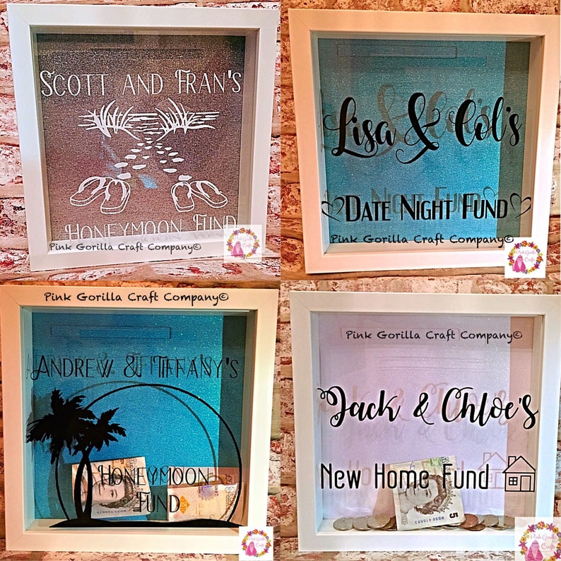 Personalised Money Box Frame Honeymoon Fund Frame Wedding | Etsy UK