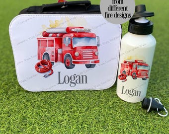 Bolsa de almuerzo personalizada, Camión de bomberos, Bolsa de almuerzo de estación de bomberos, Lonchera de camión de bomberos, regreso a clases, bolsa de almuerzo para niños, bolsa térmica, lonchera,