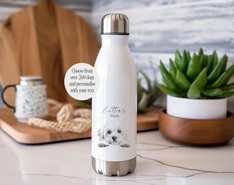 Personalised Water Bottle, Stainless Steel Bottle, Double Wall Water Bottle, Insulated Bottle, Gym Bottle, Dog Bottle, Dog Owner Gift,