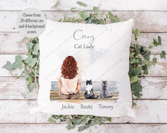 Personalised Pet Cushion, Cat Cushion, Gift from Cat, Cat Keepsake Cushion, Cat Lover Gift, Cat Gift, Cat Dad Gift, Cat Mum Gift, Cat Owner