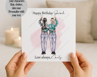 Besties Card, Best friends Card, Friendship Card, Sister Card, BFF Card, Friends Card, Card for her, Friend Card, Birthday Card