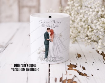 Wedding Fund, Wedding gift, Personalised money box, Coin bank, Bride and Groom money box, Savings Jar, Wedding Saving, Wedding Money Box
