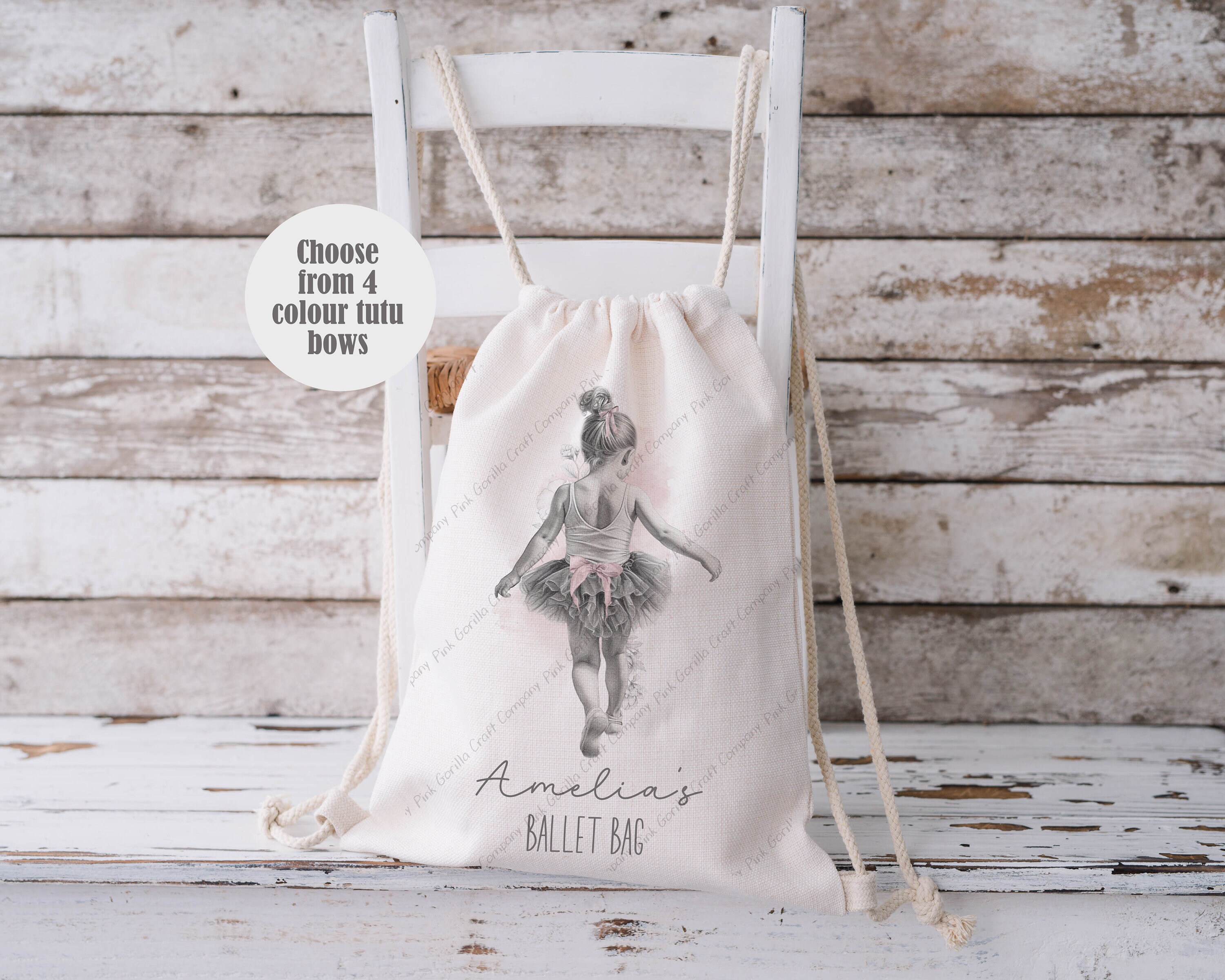 Ballet Bag Personalised Drawstring Bag Kids PE Bag Kids Bag Personalised Gym Bag PE Kit Bag for Kids Nursery Bag Ballet Shoes Bag