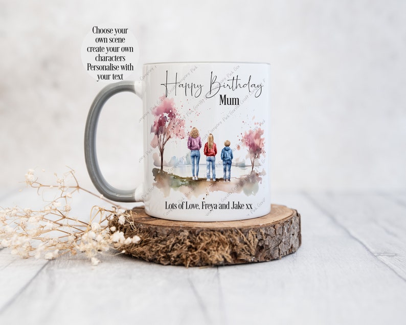 Personalised Mug, Family Mug, Gift from Children, Keepsake Mug, Family Gift, Family Portrait, Dad Gift, Mum Gift, Nan Gift, Family Keepsake Bild 2