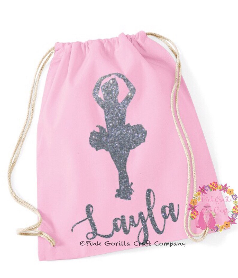 Personalised Kids Gym Bag Drawstring Cotton Sport Vinyl PE Back To School