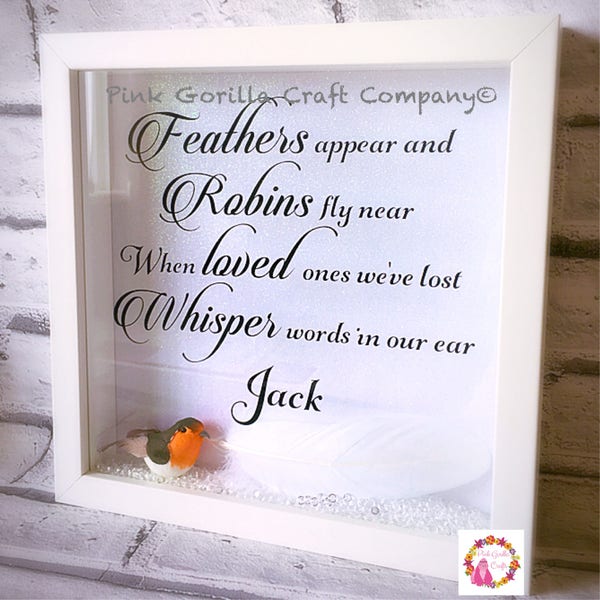 Remembrance Frame, Robin Frame, In Memory, Memorial, Personalised Memory Frame, Remembrance Gift