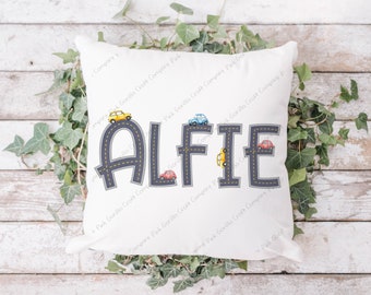 Car Cushion, Car Pillow, Vehicle Cushion, Boys Road Sign Cushion, Transport Cushion, Boys bedroom cushion, Gift for boy, Gift for him