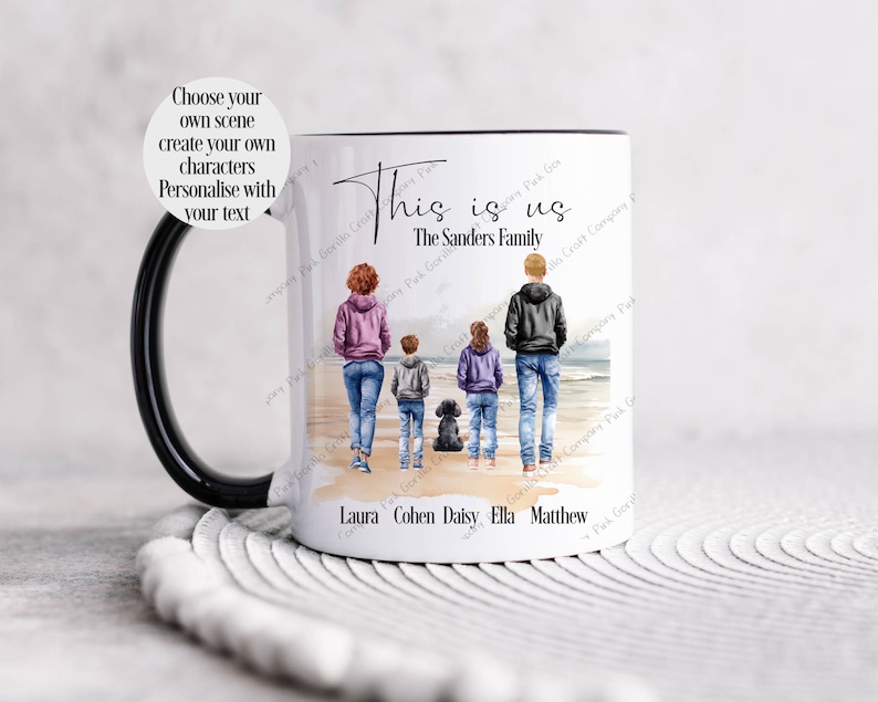 Personalised Mug, Family Mug, Gift from Children, Keepsake Mug, Family Gift, Family Portrait, Dad Gift, Mum Gift, Nan Gift, Family Keepsake Bild 1