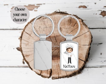 Metal Keyring, Personalised Keyring, Name Keyring, Personalised Gift, Chef Keyring, Keyring Gift, Gift for him, Chef Gift, Head Chef, Chef