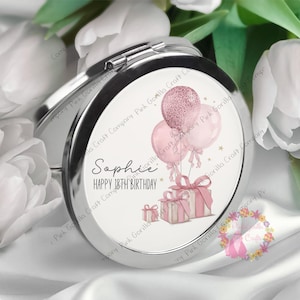 Personalised Mirror, Compact Mirror, Personalised Gift, Gift for her, 18th Gift, Mirror for her, Gift for her 18th, 21st Gift, Birthday Gift