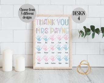 Personalised Teacher Print, Custom Teacher Gift, Teacher Appreciation, End of Term Teacher Gift, Nursery Teacher Gift, Classroom Wall Art,