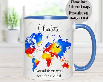 World Map Mug, Traveller Gift, Map Mug, Geography Teacher Gift, Travel Lover Cup, Wanderlust World Mug, Adventure Mug, Travel Enthusiast