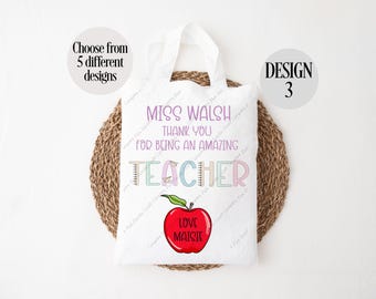 Personalised Tote Bag, Teacher Tote Bag, Teacher Bag, Teacher End of Term Gift, Thank you Teacher Gift, Teacher Appreciation Gift