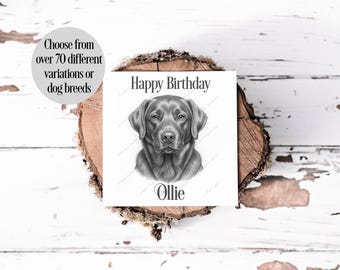 Tarjeta de cumpleaños, Tarjeta de perro, Tarjeta de perro, Tarjeta con retrato de perro, Tarjeta para ella, Tarjeta para él, Tarjeta de papá perro, Tarjeta de mamá perro, Tarjeta de cumpleaños de perro