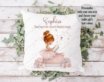 Cojín de ballet, Chica de ballet, Regalo de bailarina, Regalo de ballet, Cojín de bailarina, Regalo para chica de ballet, Regalo para profesora de ballet, Bailarina personalizada
