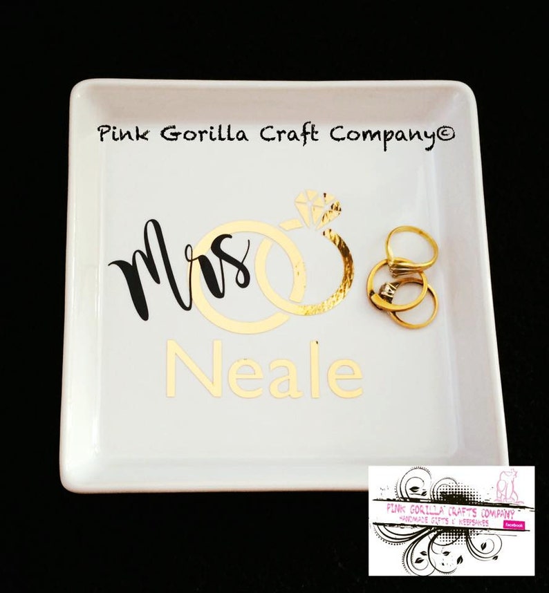 Personalised ring dish for him or her image 1