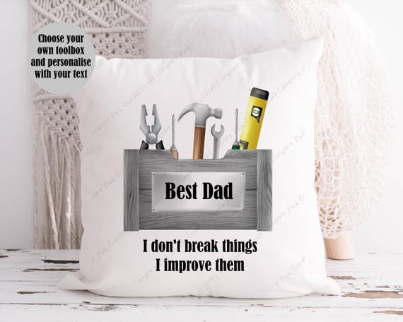 Toolbox Gift, Gift for Dad, Dads Tools Gift, Mr Fix It Gift, Cushion for him, Fathers Day Gift, Handy Man Gift, Grandad Gift, DIY Dad Gift