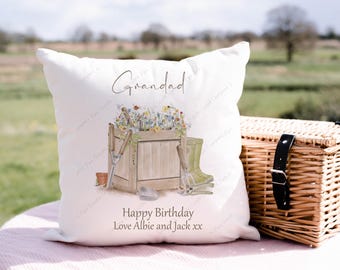 Personalised Gardener Cushion, Gardener Pillow, Gardener Gift, Gardening Gift, Gift for Grandad, Gift for Grandma, Gardener, Garden Gifts