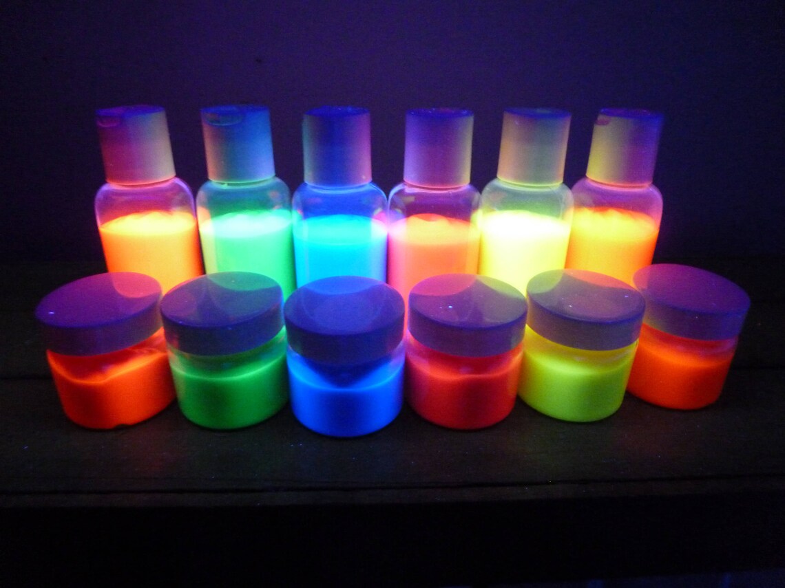 BLACKLIGHT PAINT Set of 6 Colors Body Paint Poster Paint Etsy