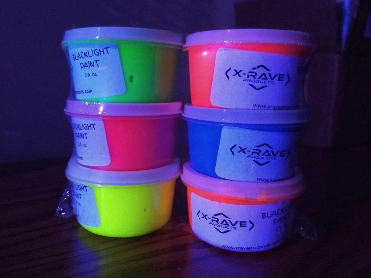 BLACKLIGHT PAINT Set of 6 Colors Body Paint Poster Paint Etsy