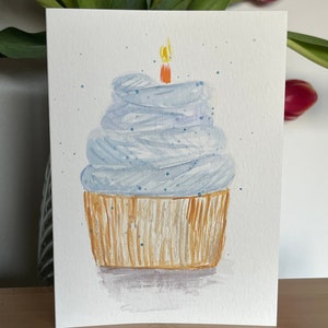 Carte Aquarelle Cupcake