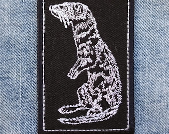 Ferret Animal Edgy Embroidered Punk Rock Alternative Jacket Iron-On Patch