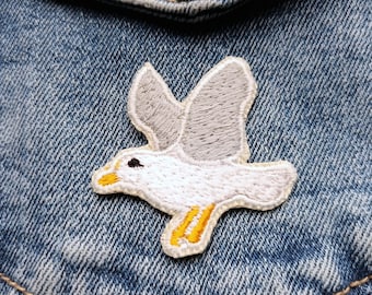 Seagull Gull Animal Edgy Embroidered Punk Rock Alternative Jacket Iron-On Patch