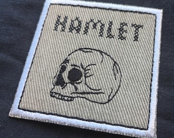 Hamlet Gothic Custom Book Grunge Punk Rock Line Art William Shakespeare Iron-On Jacket Patch