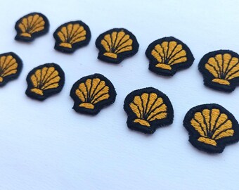 Camino de Santiago Seashell Patches, Pilgrim Iron-On Applique (Set of 10)