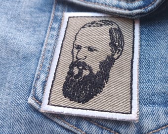 Dostoevsky Gothic Custom Book Alternative Grunge Punk Rock Line Art Iron-On Jacket Patch