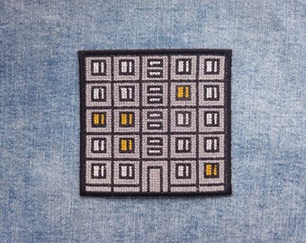 Pixel Art Cross Stitch House Eastern Europe Embroidered Punk Alternative Doomer Wave Iron-On Patch