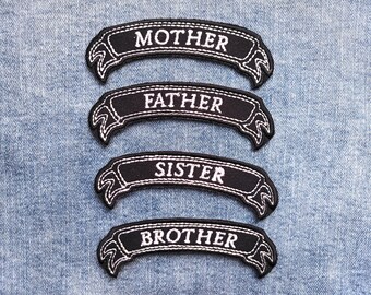 Family Mother Father Sister Brother Punk Rock Alternative Grunge Iron On Ribbon Patch