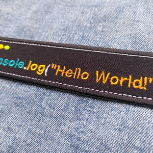 Parche termoadhesivo para programador, Hola Mundo, consola, codificación, portátil, ordenador, rock, grunge, alternativo imagen 3