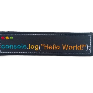 Parche termoadhesivo para programador, Hola Mundo, consola, codificación, portátil, ordenador, rock, grunge, alternativo imagen 4
